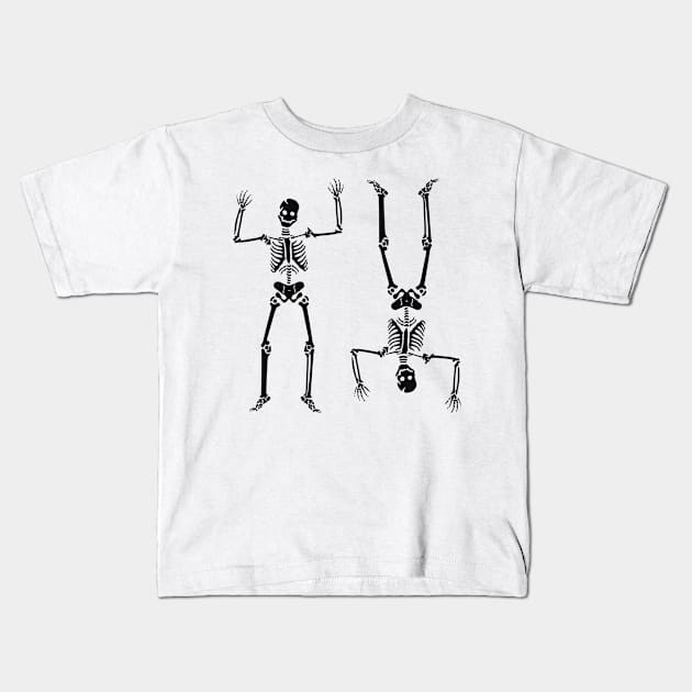 Funny Skeleton Kids T-Shirt by Haland 9